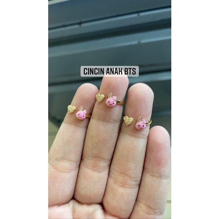 Cincin bts emas asli anak kadar 375