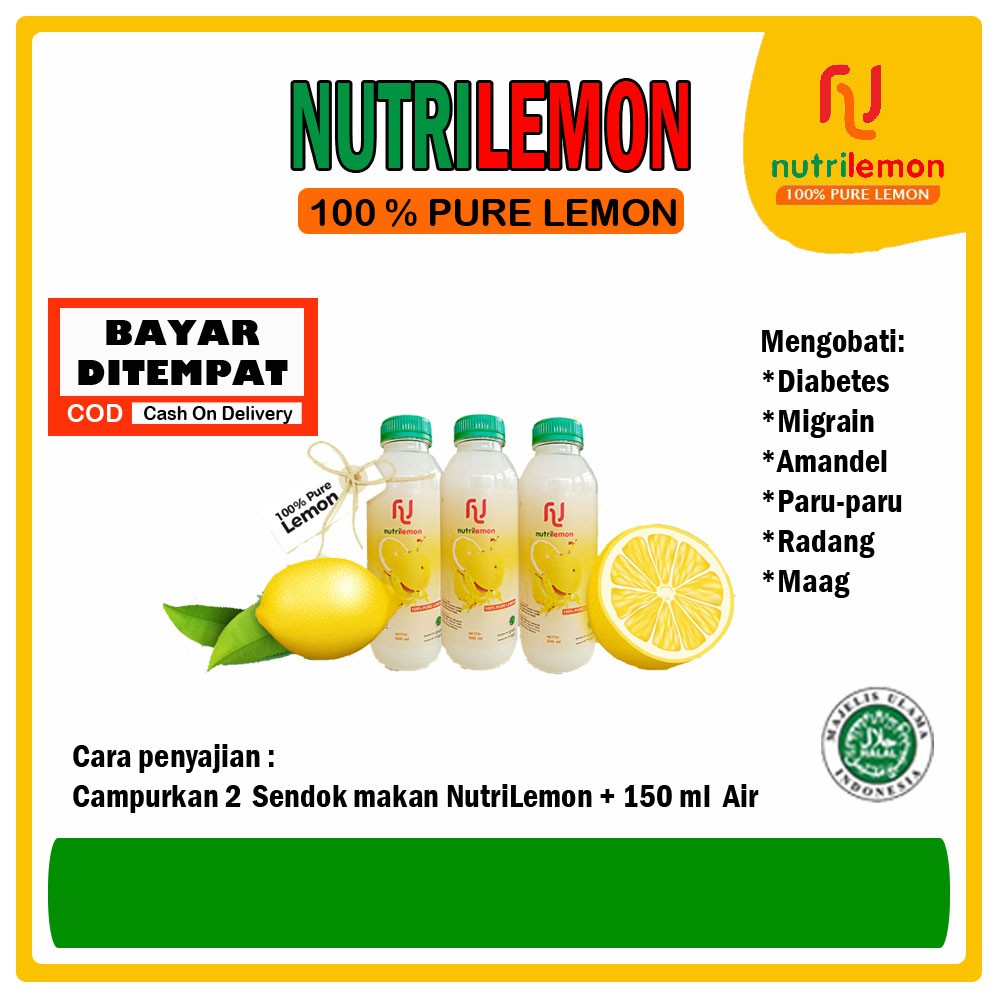 

Nutri Sari Lemon Perasan Jeruk Lemon Minuman Pelangsing Diet Alami