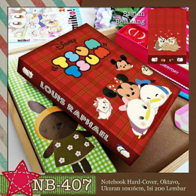 

Aneka Notebook A6 Disney Tsum-Tsum buku catatan murah unik FREE TAMBAH NAMA