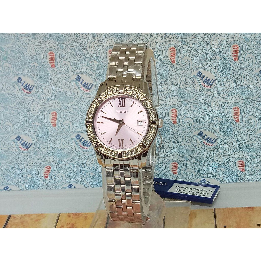 Seiko Ladies SXDE47P1 Quartz Pink Dial - Jam Wanita SXDE47 Original