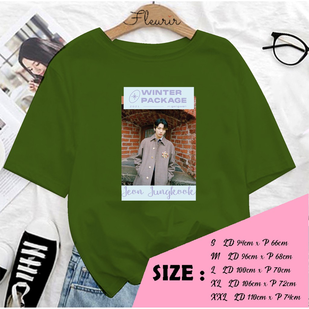 FLEURIR - KAOS OVERSIZE  JUNGKOOK WINTER KATUN KAOS WANITA DEWASA TUMBLR TEE UNISEX JUMBO