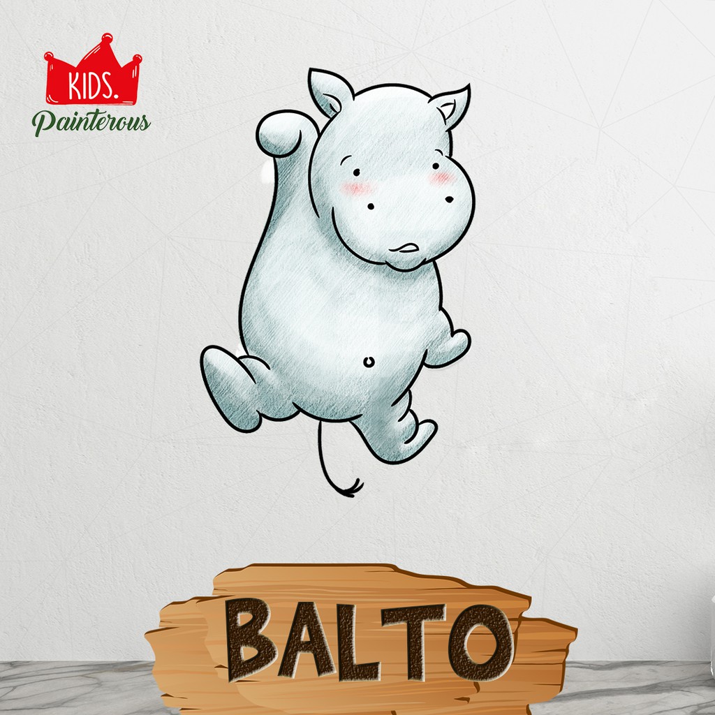 Balto The Hippo Wall Decal - Painterous Kids