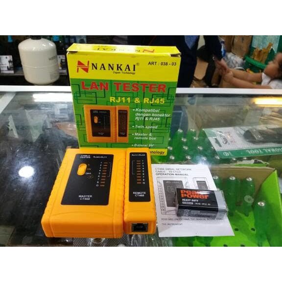 MURAH TESTER KABEL LAN / LAN TESTER NANKAI RJ11 DAN RJ45