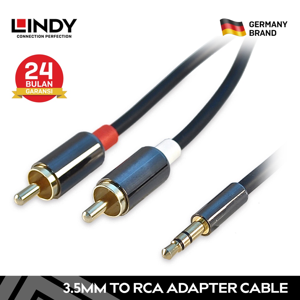 Kabel Audio RCA to AUX LINDY 5M Audio Aux TRS to Jack RCA Stereo Cable 92023