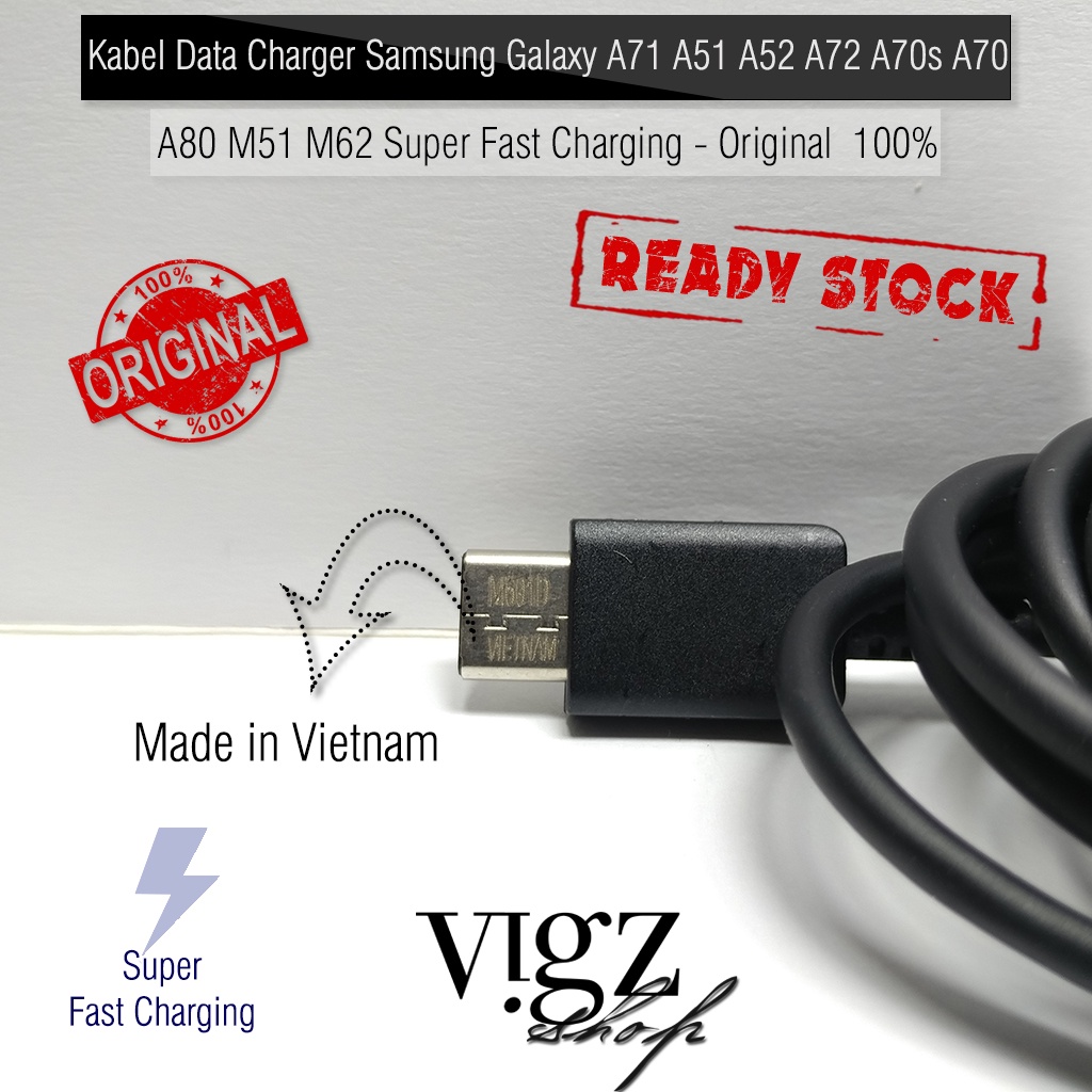 Kabel Data Charger Samsung USB Type C to Type C Samsung Galaxy Note 10 A70 A80 Original 100%