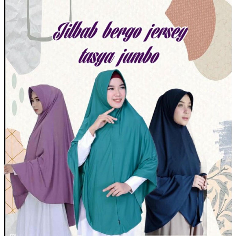 KHIMAR JUMBO / HIJAB POLOS TASYA  / INSTAN BERGO SYAR'I / JILBAB BAGUS MURAH