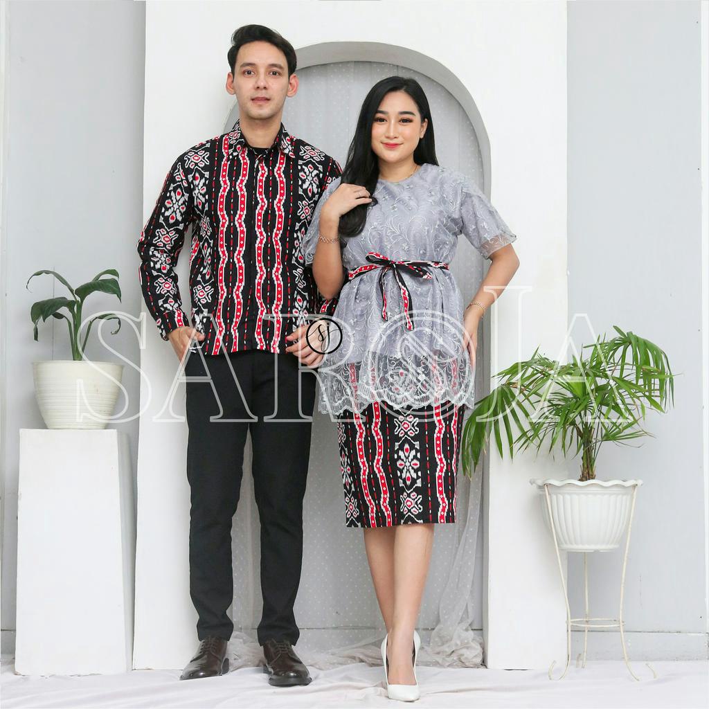 Saroja | Couple Dress Ivanna Dress Brukat Batik Katun