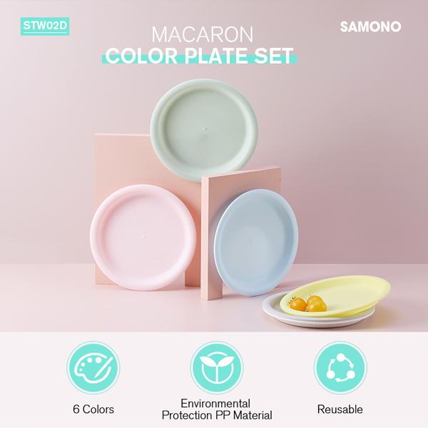 Piring Set Isi (6 Pcs)Plastik Microwave Plastik BPA Free Reusable Warna Warni IKEA High Quality Samono