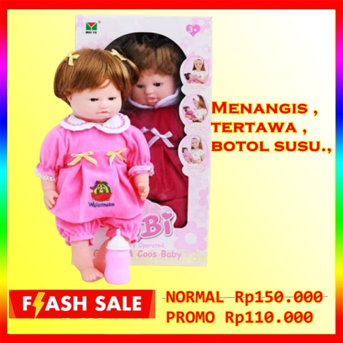 Educate Boneka Baby , Boneka Bayi Bibi Lovable Cewe (Bicara ,Menangis & Menangis)