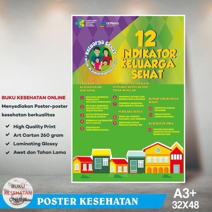 

Poster Kesehatan 12 Indikator Keluarga Sehat (B) - Laminating Glossy BERKUALITAS