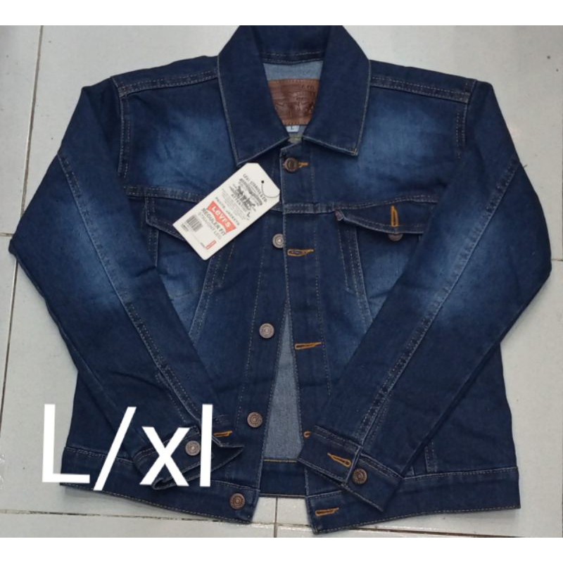 jaket levis cewek bahan strit size;L,XL