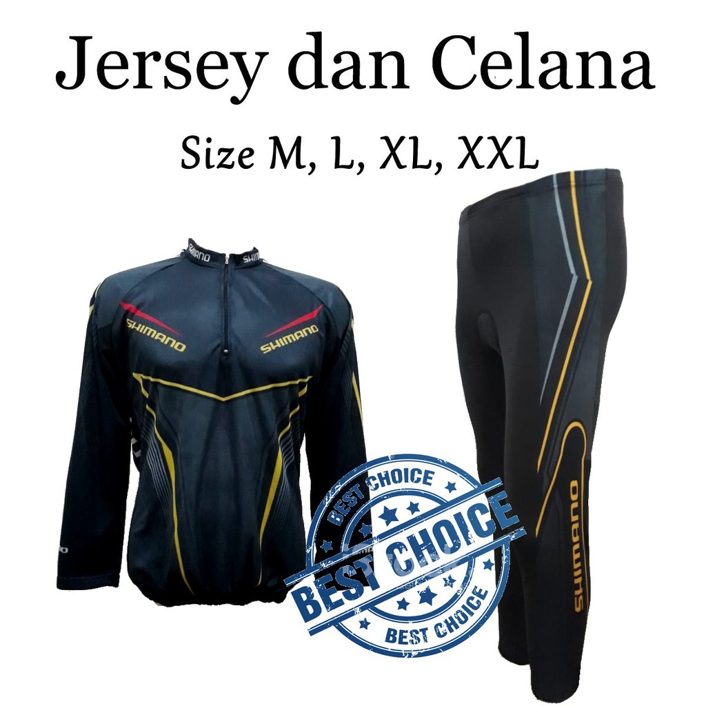 Kaos Baju  Jersey  Sepeda  Panjang SH Plus Celana Padding 