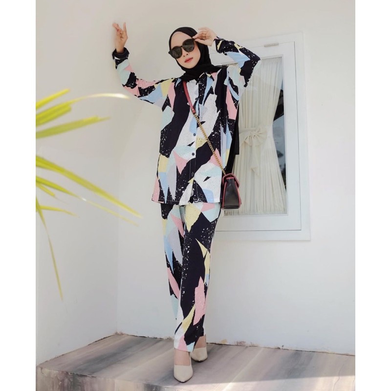 SHE NAJMA SET SETELAN MOTIF WANITA ONESET RAYON DAILY SET