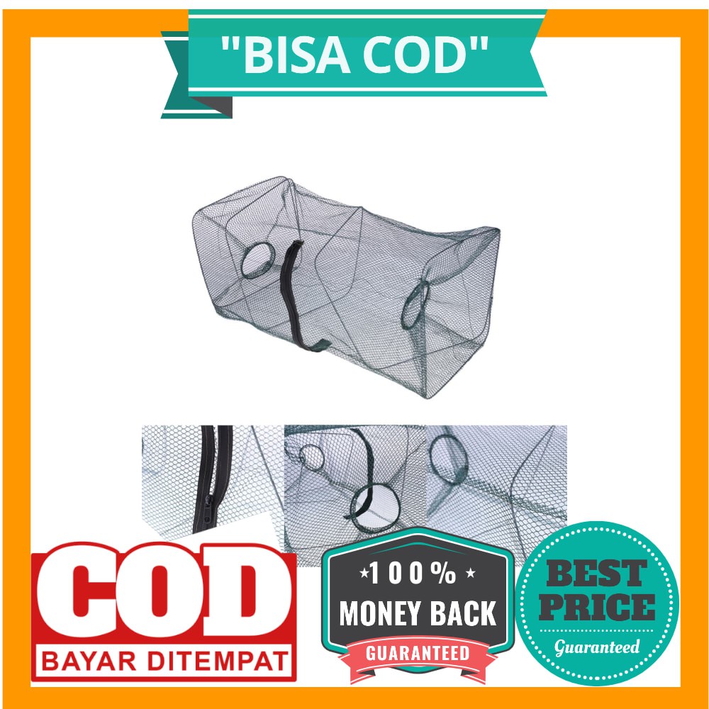 BISA COD SANGEMAMA Jaring Pancing Ikan Udang Fishing Net Cage Foldable 47x22x22cm - SCZ6194