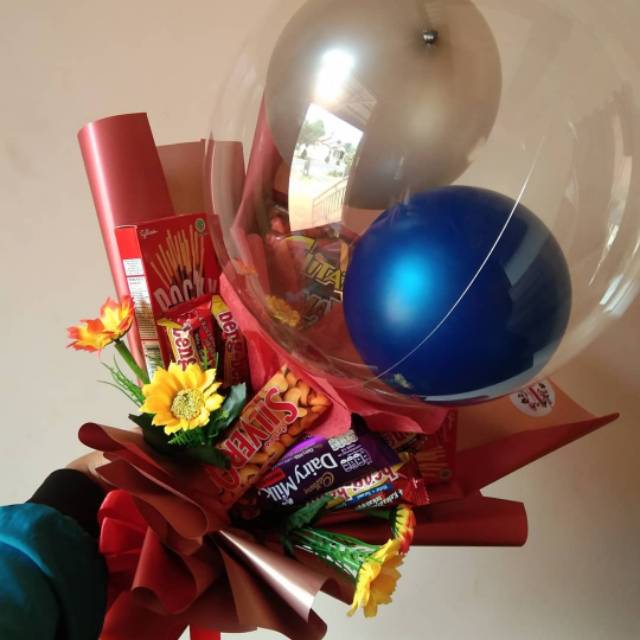 Buket Snack + Balon pvc uk. Medium