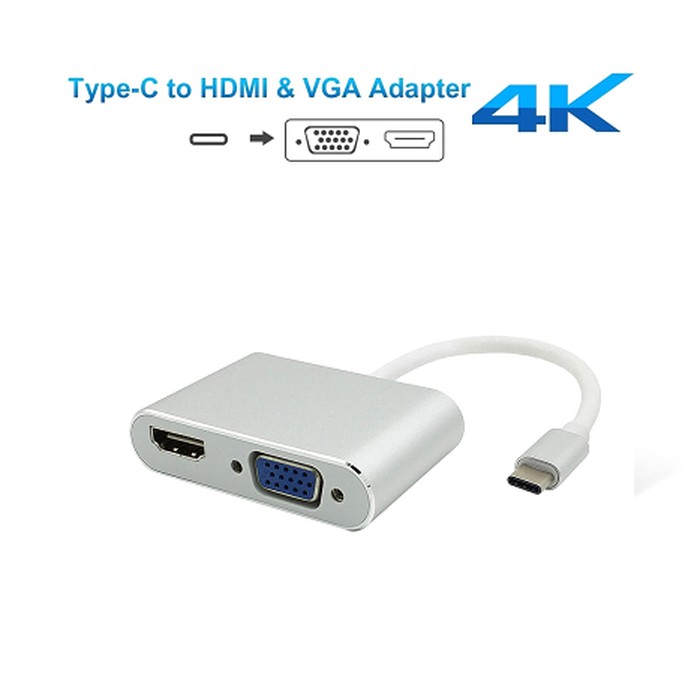 USB TYPE C To HDMI &amp; VGA Adapter 2IN1