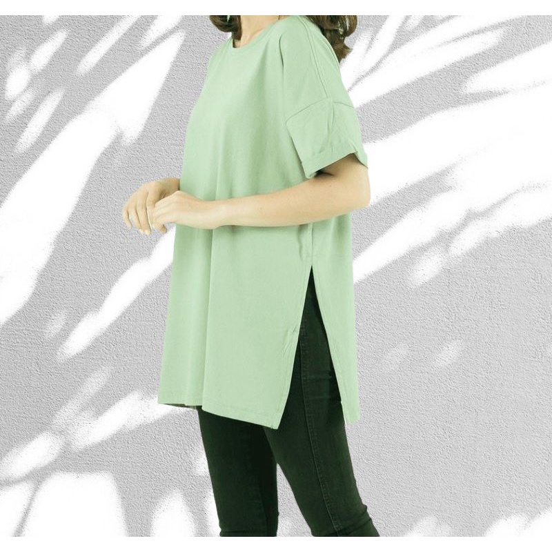 BEFAST - ZEC OOTD Blouse Oversize DICA / Vivian Oversize Slit Blouse Fit To L ( LD 102, PJ 66) / Blouse Wanita / Tshirt Blouse Lengan Pendek / Blouse Polos Casual / Termurah / Fashion Remaja Wanita