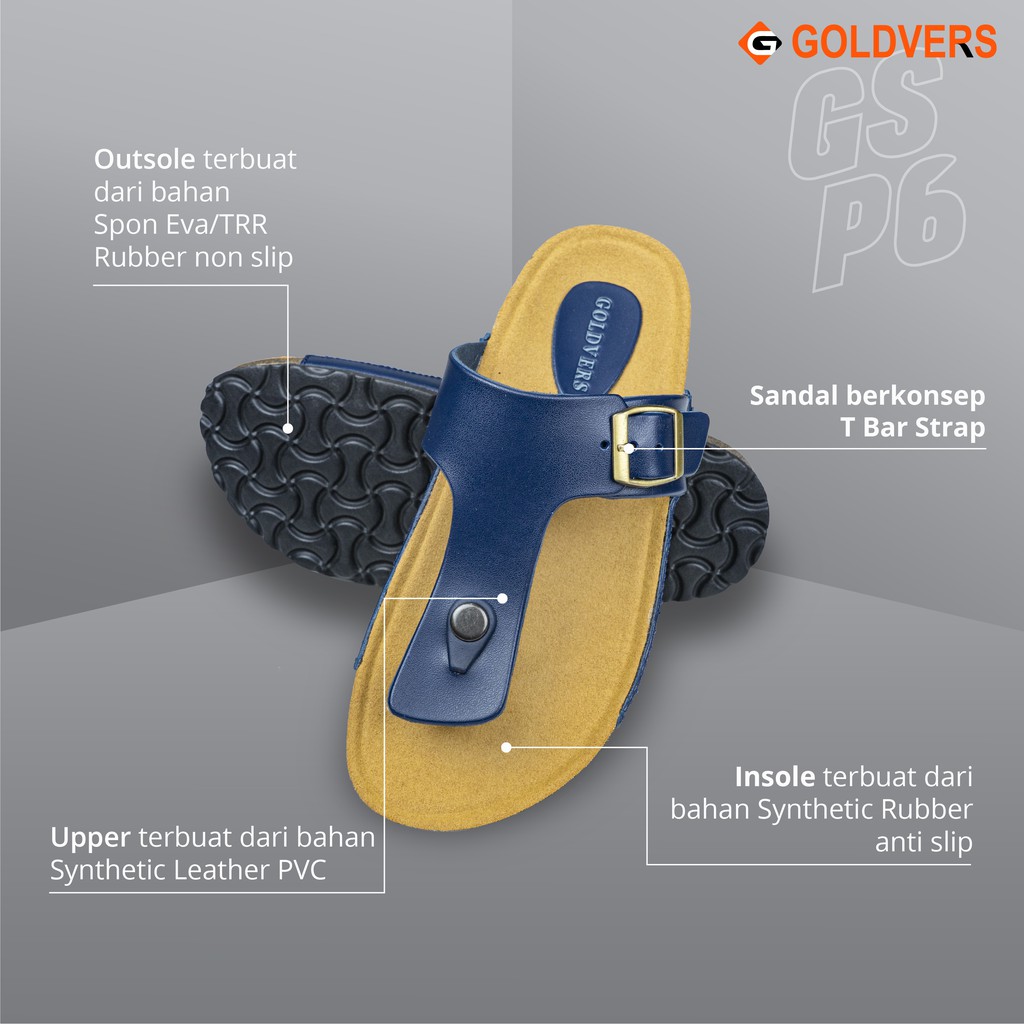 Sandal Casual Pria Dan Wanita Semi Kulit Sintetis T Bar Strep Lembut Kekinian Sythentic Rubber Nyaman