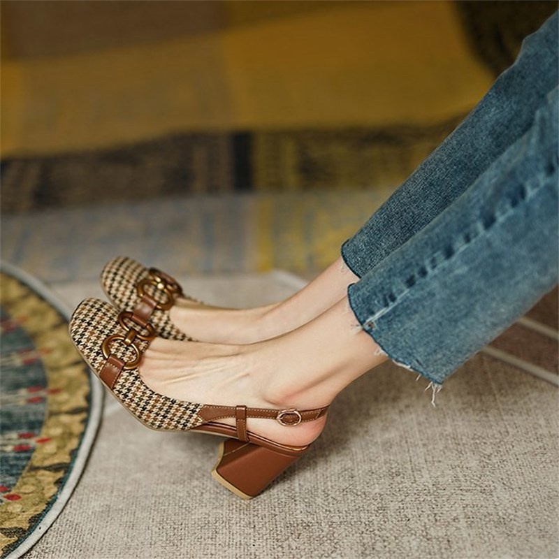 AGI0966 Heels Wanita Fashion Import CS Slingback Block Shoes Ready Jakarta Bisa COD (With Box)