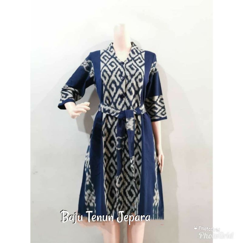 Dress tenun jepara ikat aktif baju tenun jepara DTB53