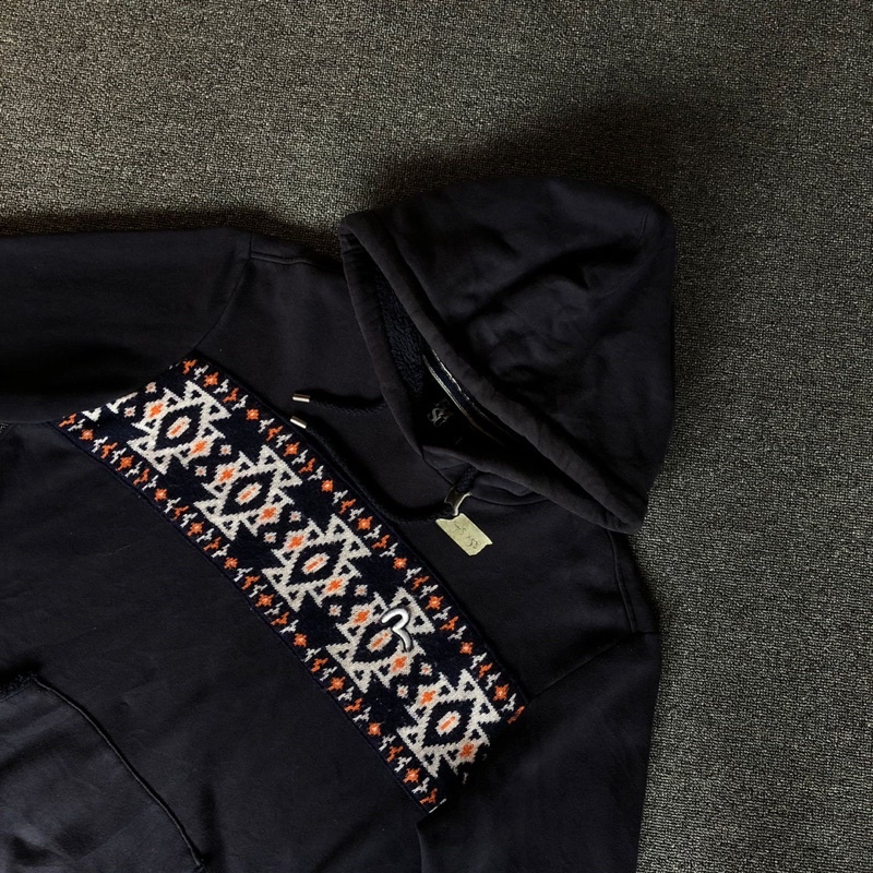 jaket hoodie evisu navajo navy second original
