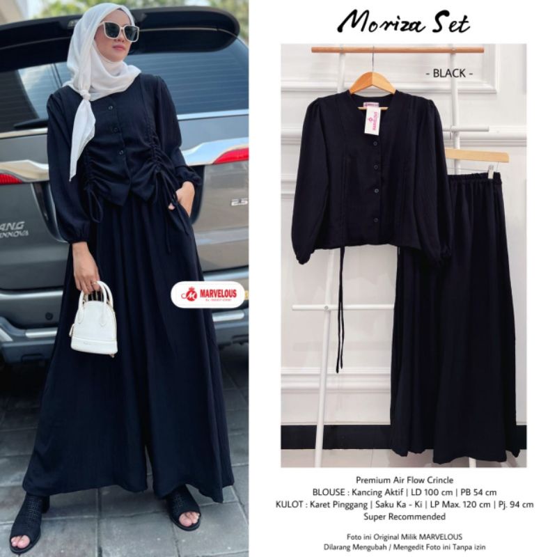 MORIZA SET BY MARVELOUS / ONE SET WANITA MUSLIMAH / Setelan polos airflow import