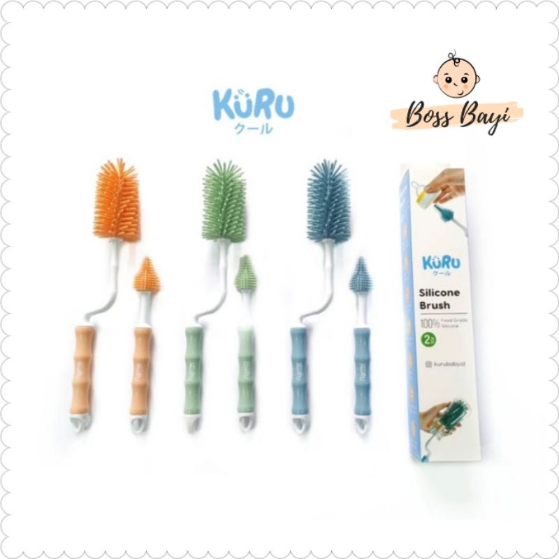 KURU- Silicone Bottle Brush / Sikat Silikon Botol Nipple Dot Bayi Anak