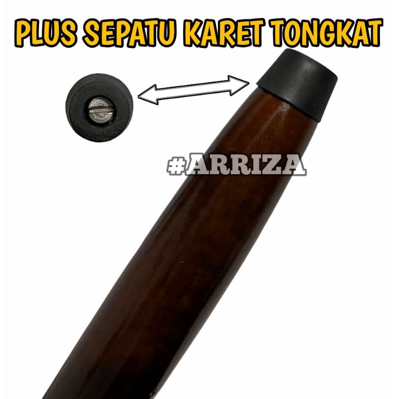 Teken Tongkat  Plus sepatu karet/ Alat Bantu Jalan Orang Tua DARI KAYU JATI ASLI