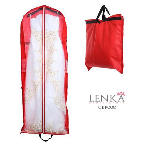 [BISA COD] TAS COVER GAUN DRESS WEDDING PENGANTIN PESTA MERAH CBP002