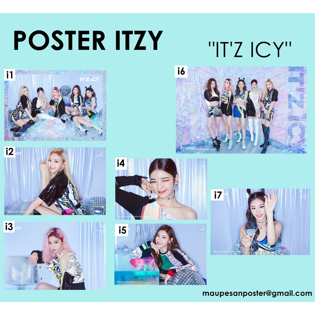 Poster ITZY It'z Icy Different Yeji Ryujin Yuna KPOP