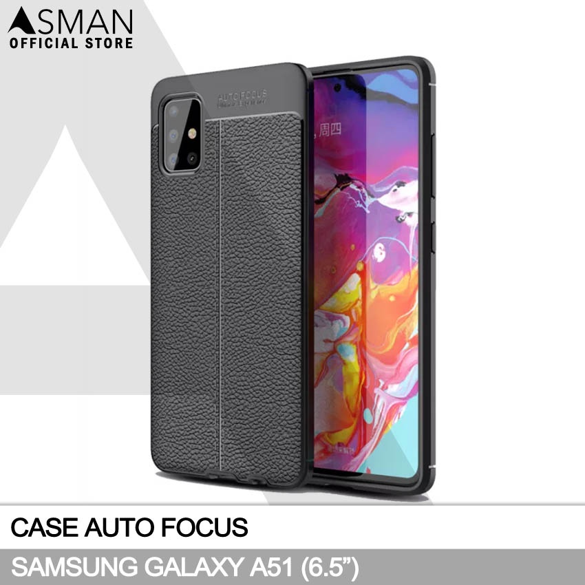 Auto Focus Samsung Galaxy A51 (6.5&quot;) | Soft Case Leather Premium - Hitam