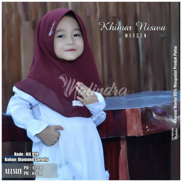 Khimar anak Niswa Original Nalindra Hijabs