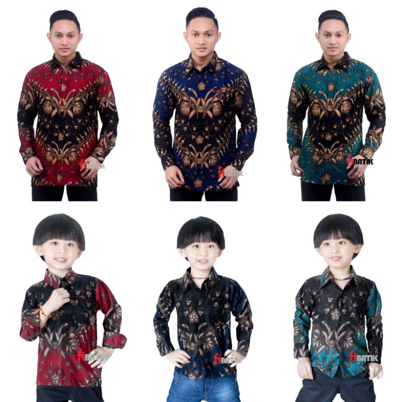 Kemeja batik anak laki-laki lengan panjang usia 2-13 Tahun batik premium kualitas super harga murah // Couple Batik Ayah Dan Anak cowok