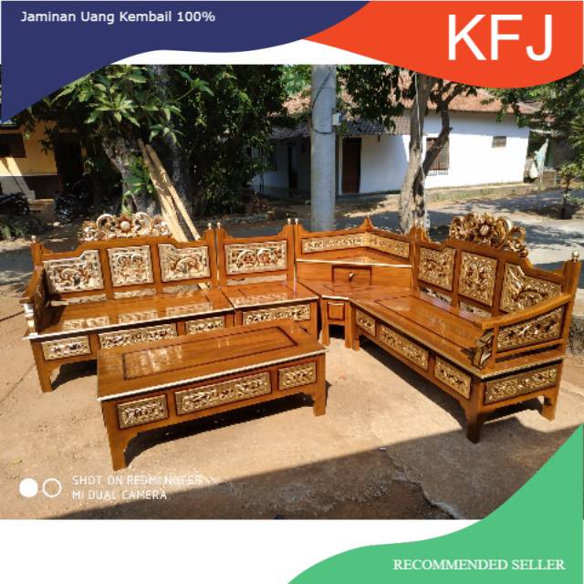 Kursi sudut mahkota jati