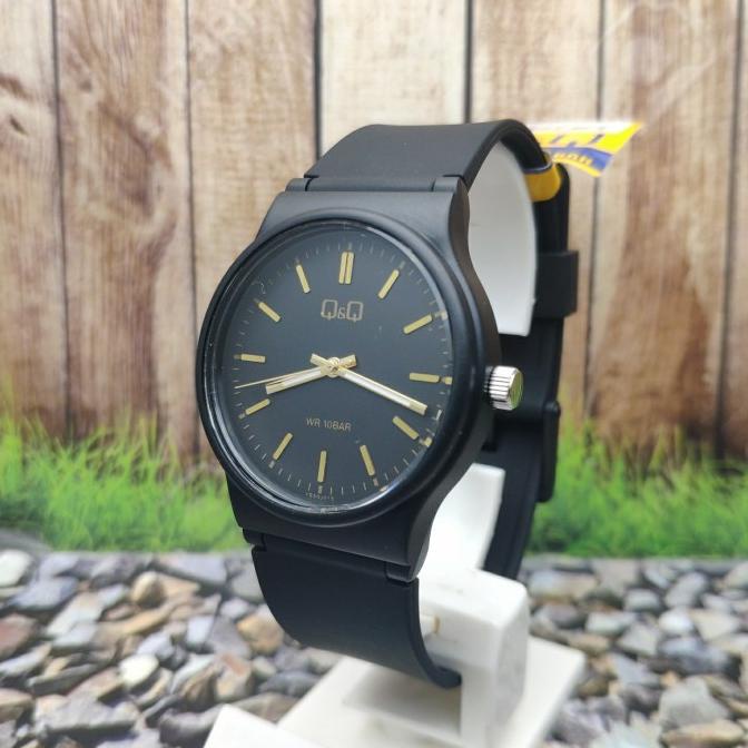 Jam Tangan Pria Q&Q QQ Analog Strap Karet Hitam VS50J017Y Original