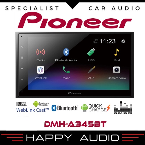 NEW Head Unit Double Din PIONEER DMH-A345BT Bluetooth Mirroring Mobil