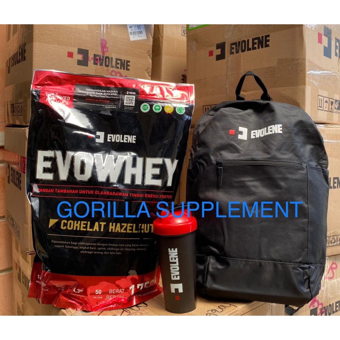 {cantikstore} Evolene EVOWHEY Coklat Hazelnut 50 Sachet 1750 Gram 1.75kg Evo Whey - COKLAT MOKA BONU
