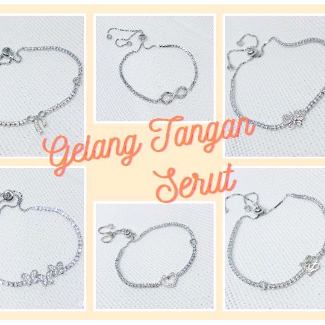 Gelang Tangan Serut Dewasa Perak 925 Lapis Mas Putih - GT154 Anak Remaja Dewasa