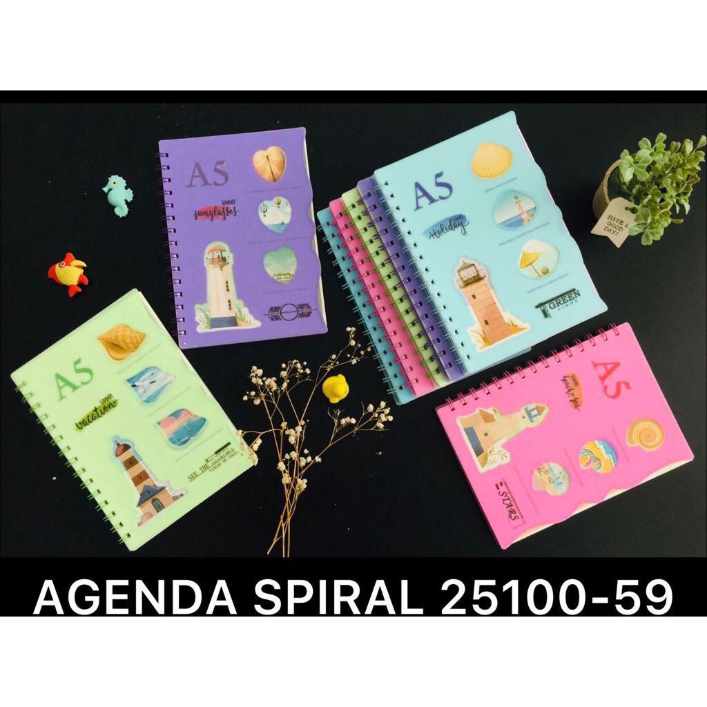 

ROYALE STATIONARY - BUKU DIARY / AGENDA SPIRAL HARD COVER UKURAN A5 KARAKTER 25100-59 ISI 180 HALAMAN