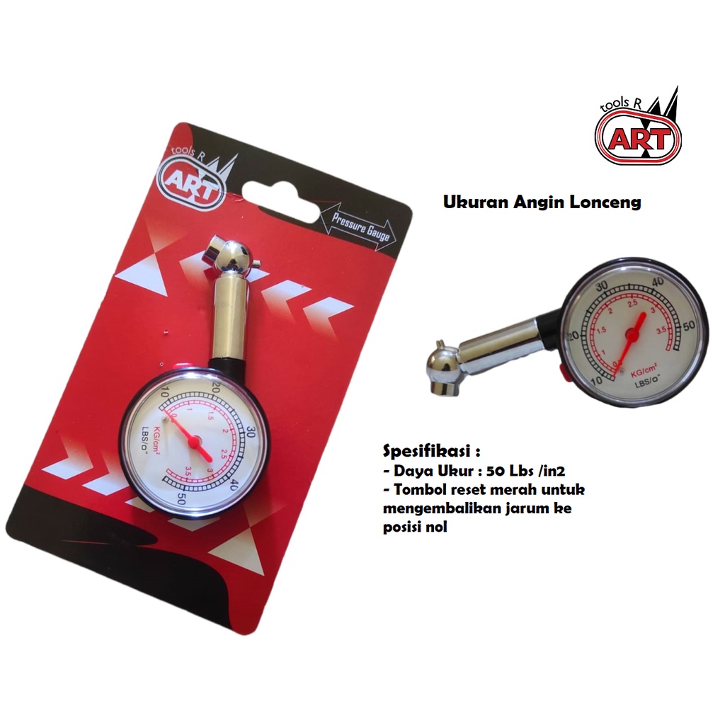 ART Tire Pressure Gauge / Ukuran Angin Ban / Lonceng Angin