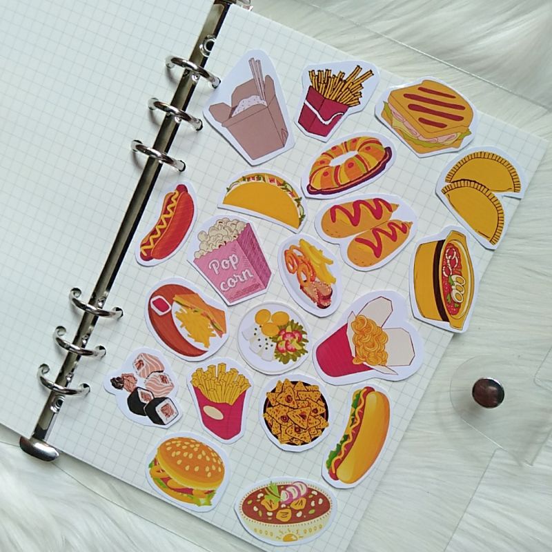 [Min beli 5 biji] Sticker Aesthetic/Stiker food/stiker random