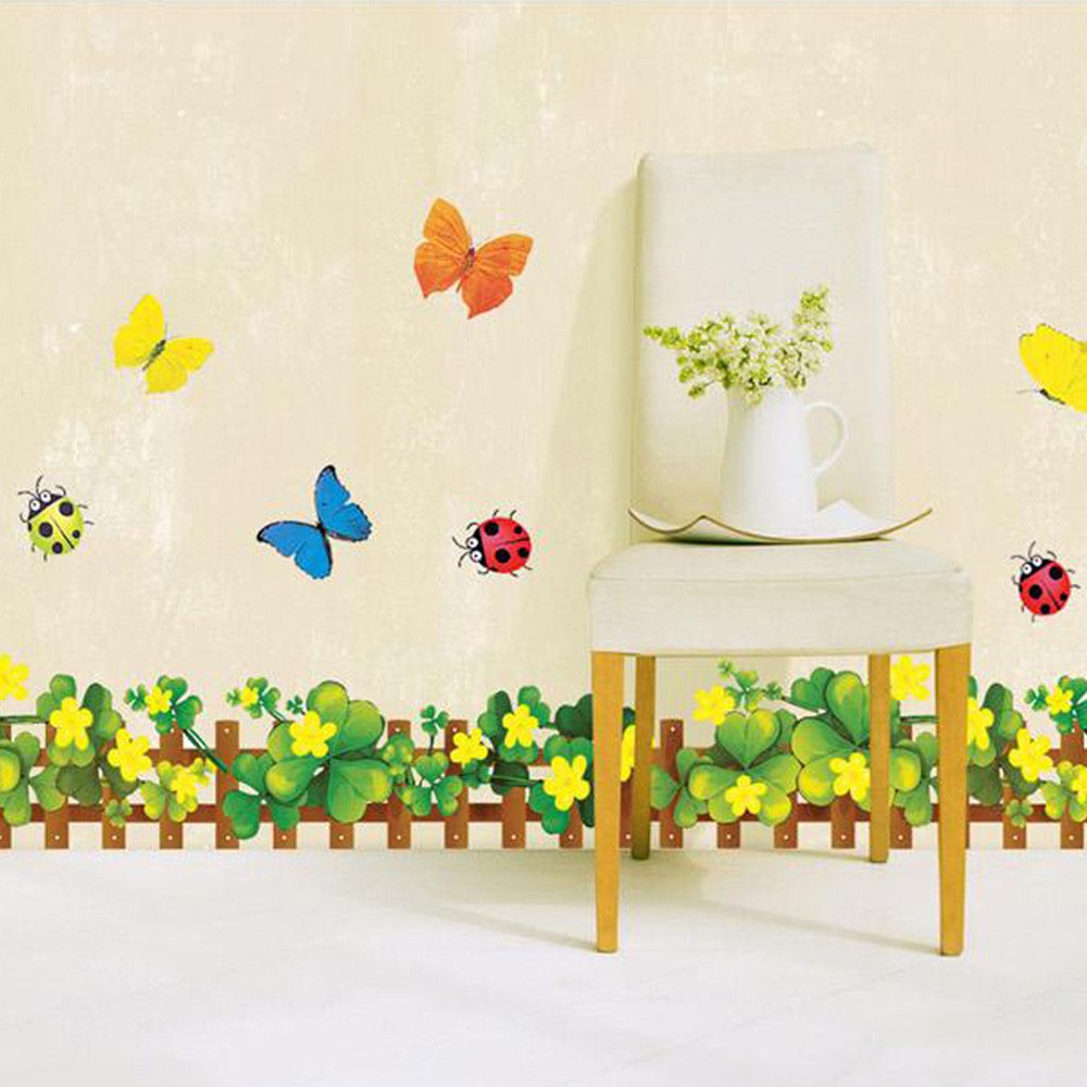 RELIZA WALL STICKER RUMPUT HIJAU BUNGA GREEN GRASS FLOWER AY926 STIKER DINDING
