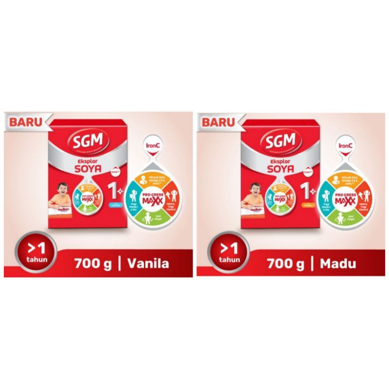 SGM Eksplor Soya 1+ Pro-GressMaxx Madu dan Vanila Susu Bubuk 700 gr Formula Pertumbuhan Kedelai