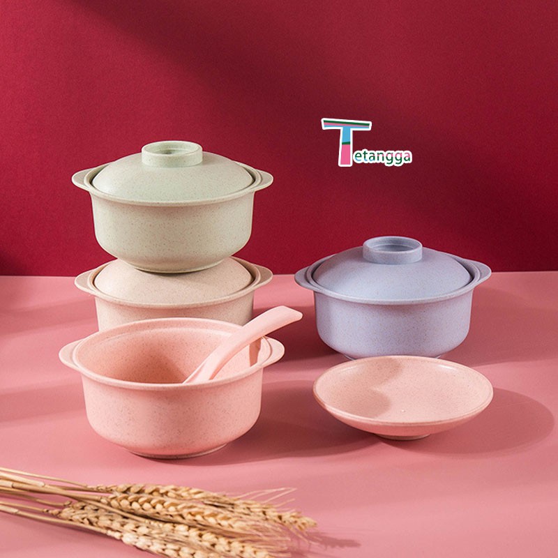 Mangkuk Jerami 2In1 (Mangkuk+Tutup) Mangkok + Tutup Jerami Gnadum Aman Murah Tetangga vs-40