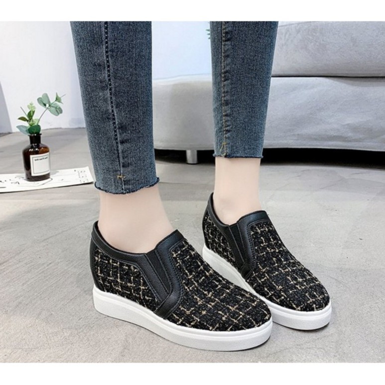 AVANCEID 1863 Sepatu Sneakers Boots Wanita Canvas Kerja Sekolah Hitam Import