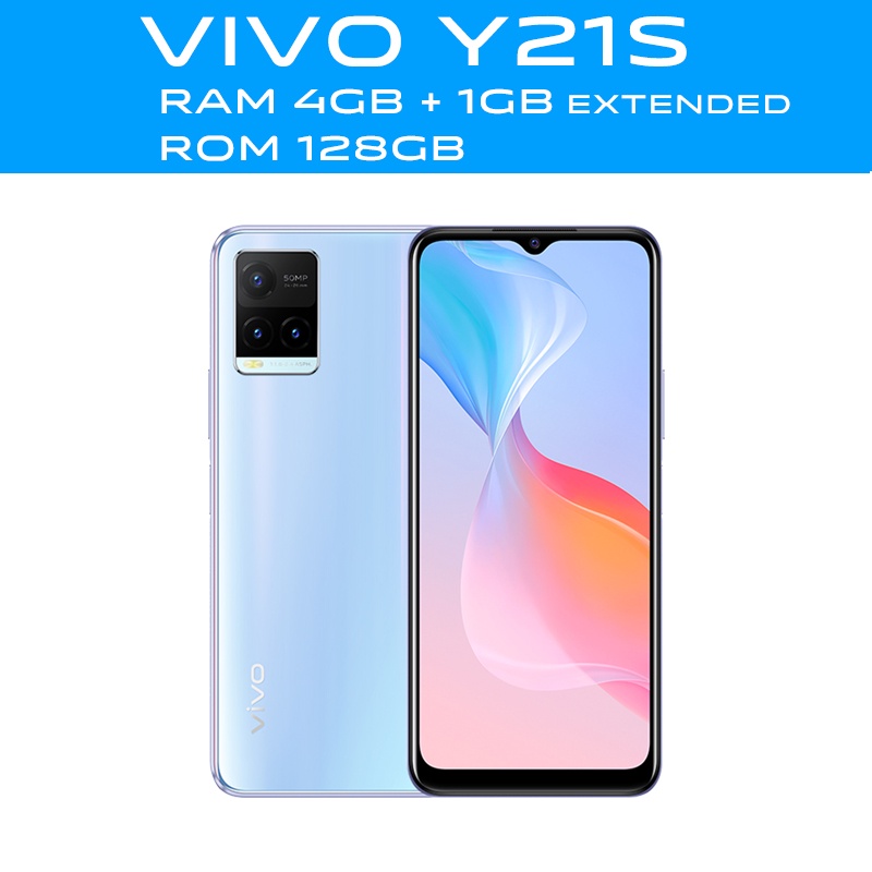 HP Vivo Y21 RAM 4GB ROM 64GB vivo Y21S 4+128GB Helio P35 6.51inch 13MP camera 5000mAh 18W fast charge Garansi resmi COD-y21s/White 4+128