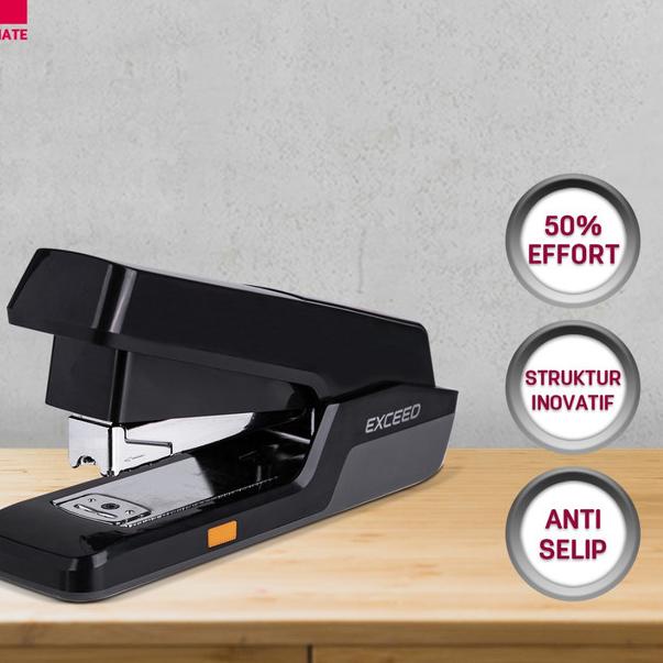 

◘ Deli 50% Effortless Stapler 25lembar plastic cover + Antislip E0476 - Hitam ۞