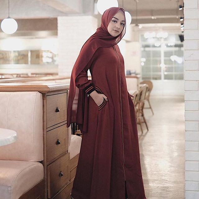 (BABYTERRY) MAHRUNI SET | Gamis Casual Warna Polos Linen | hoppipola