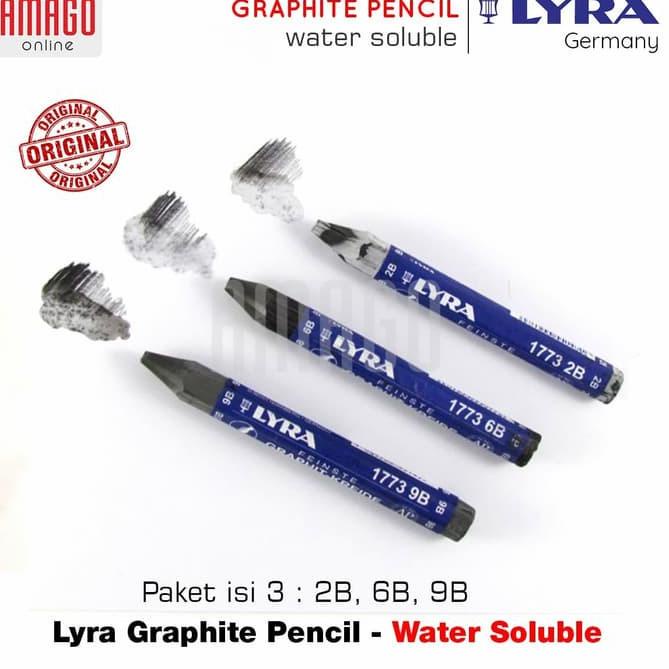 

[PRODUK HESH7] LYRA WATERCOLOUR GRAPHITE PASTELS - WATER SOLUBLE (LARUT DI AIR) PAKET ISI 3 - 2B/6B/9B - L563010X RSK