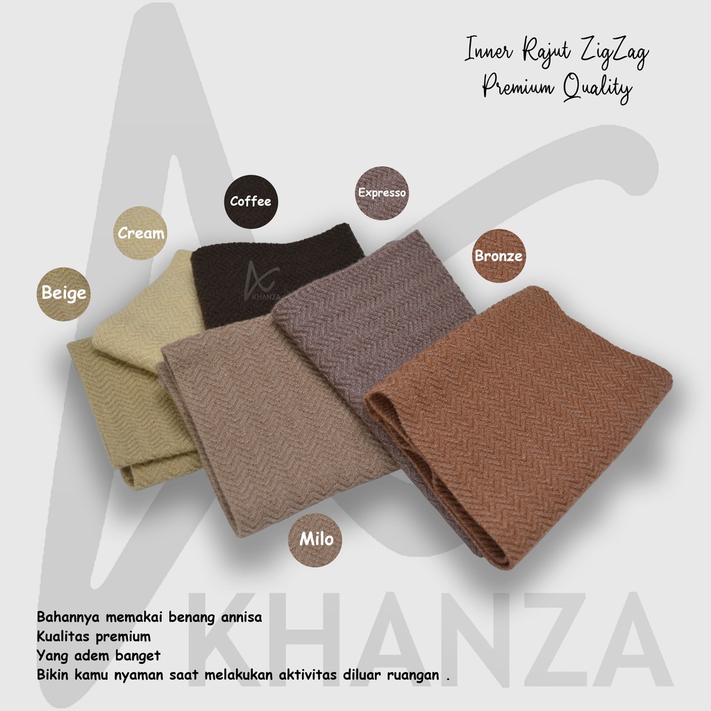 Inner Rajut Zigzag Premium Knit Bandana Ciput Rajut Dalaman Hijab